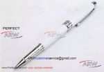 Perfect Replica Montblanc Stainless Steel Clip White Meisterstuck  Rollerball Pen